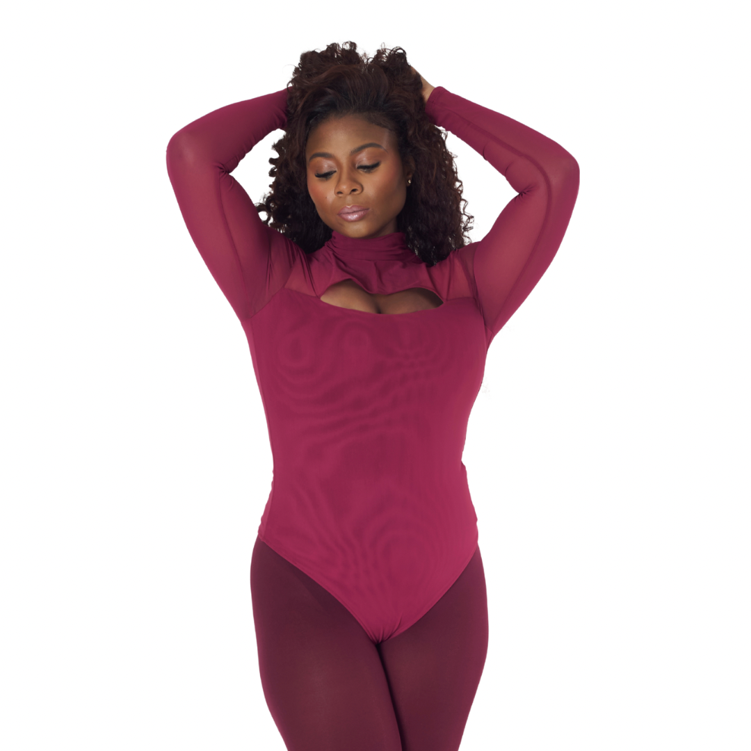 Burgundy Cutout Bodysuit