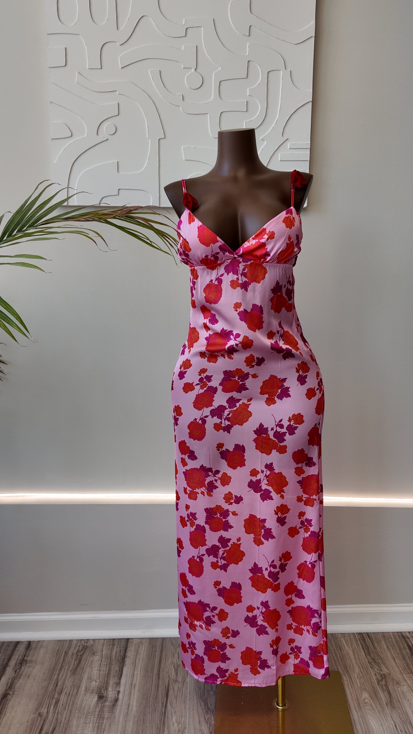 Rebel Rosé Garden Satin Maxi Dress