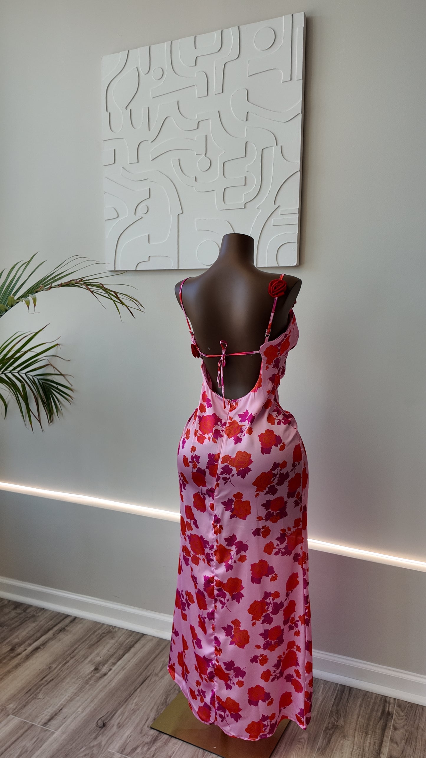 Rebel Rosé Garden Satin Maxi Dress