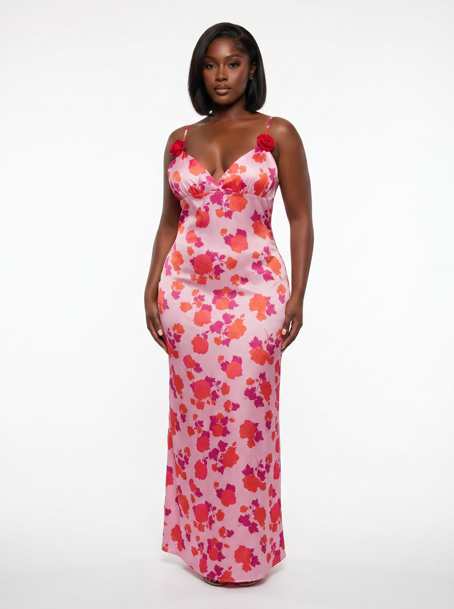 Rebel Rosé Garden Satin Maxi Dress