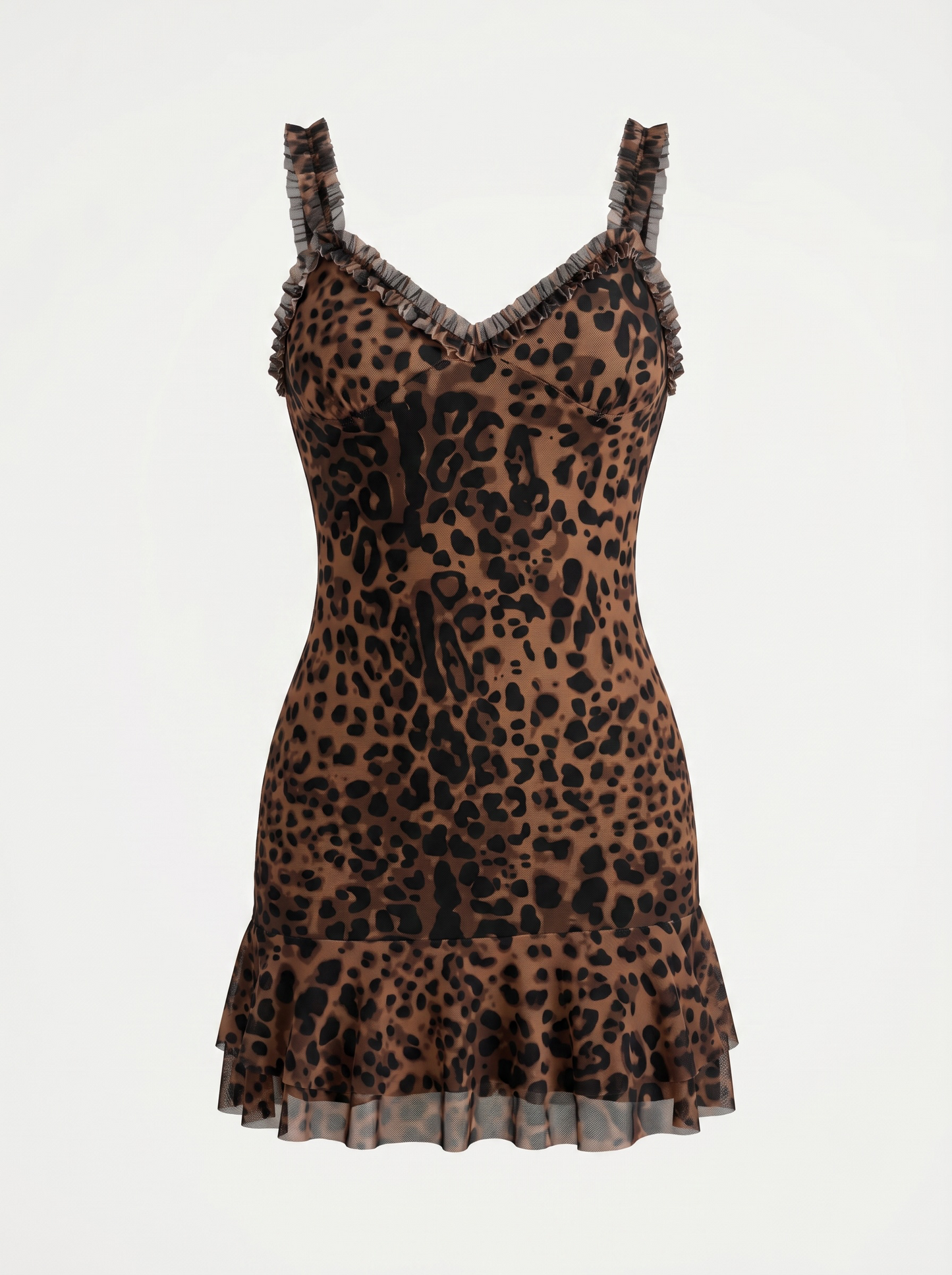 Rebel Luxe Leopard Ruffle Mini Dress