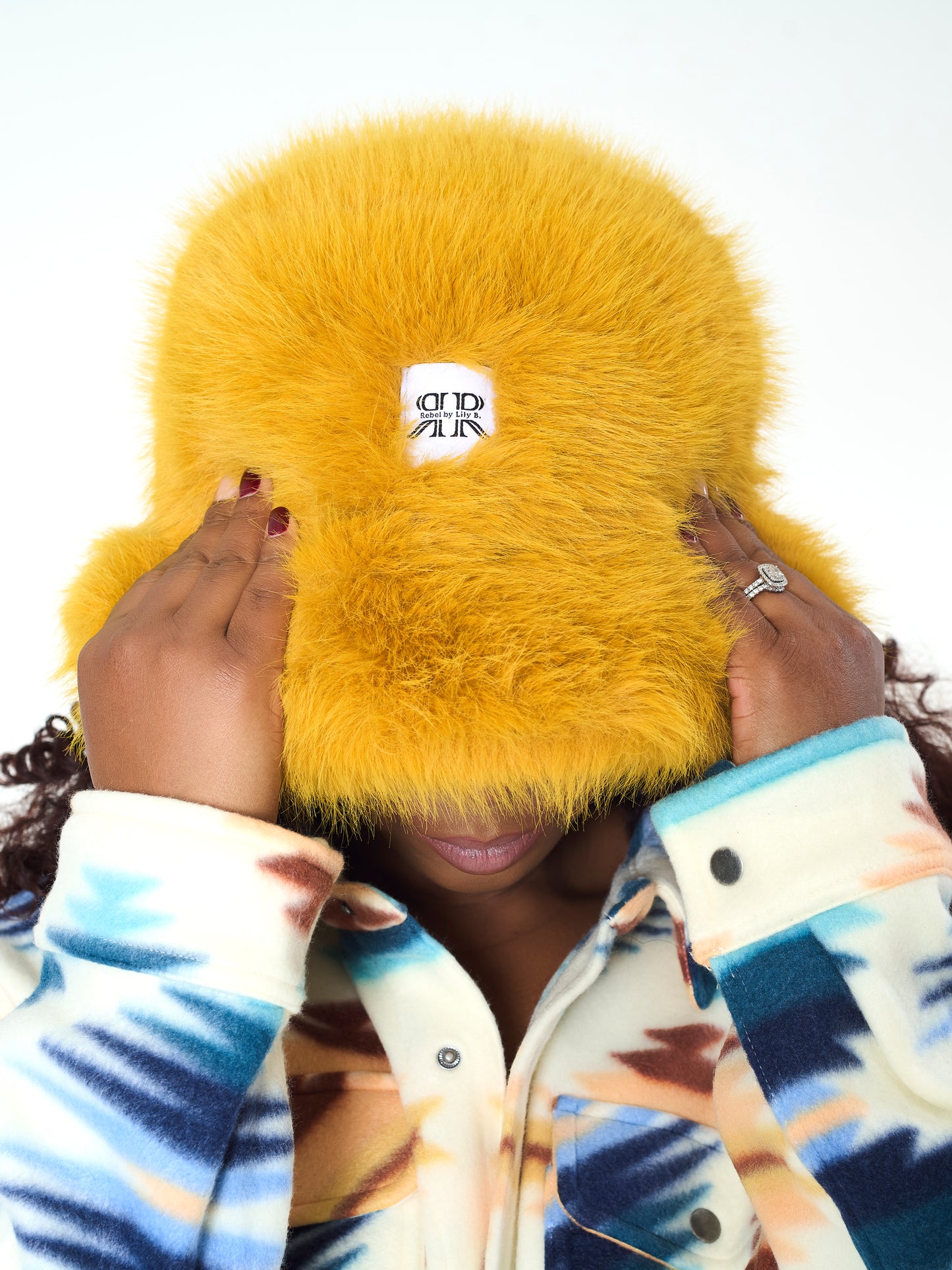 Fuzzy Faux Fur Bucket Hat Black