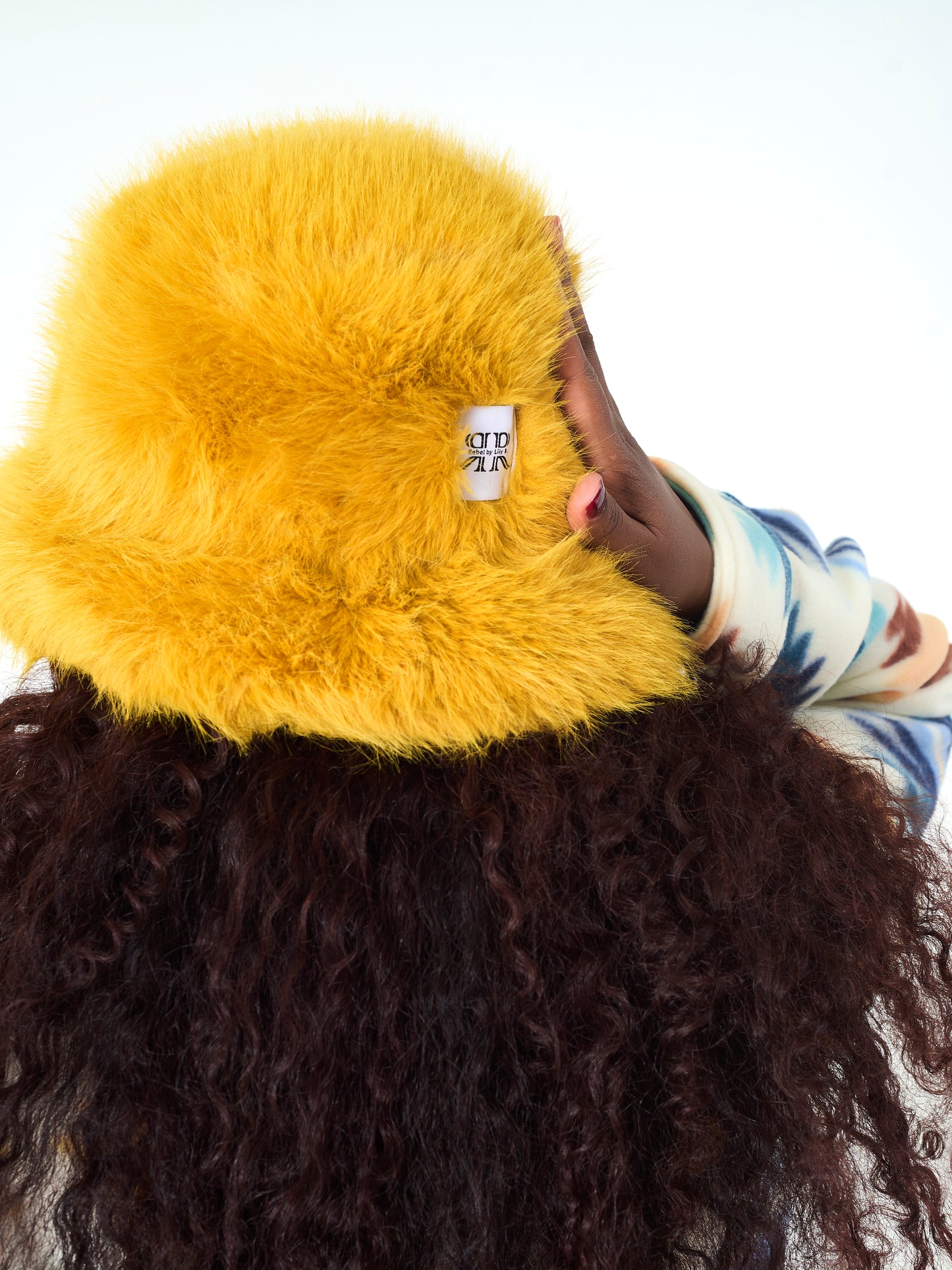 Fuzzy Faux Fur Bucket Hat Black