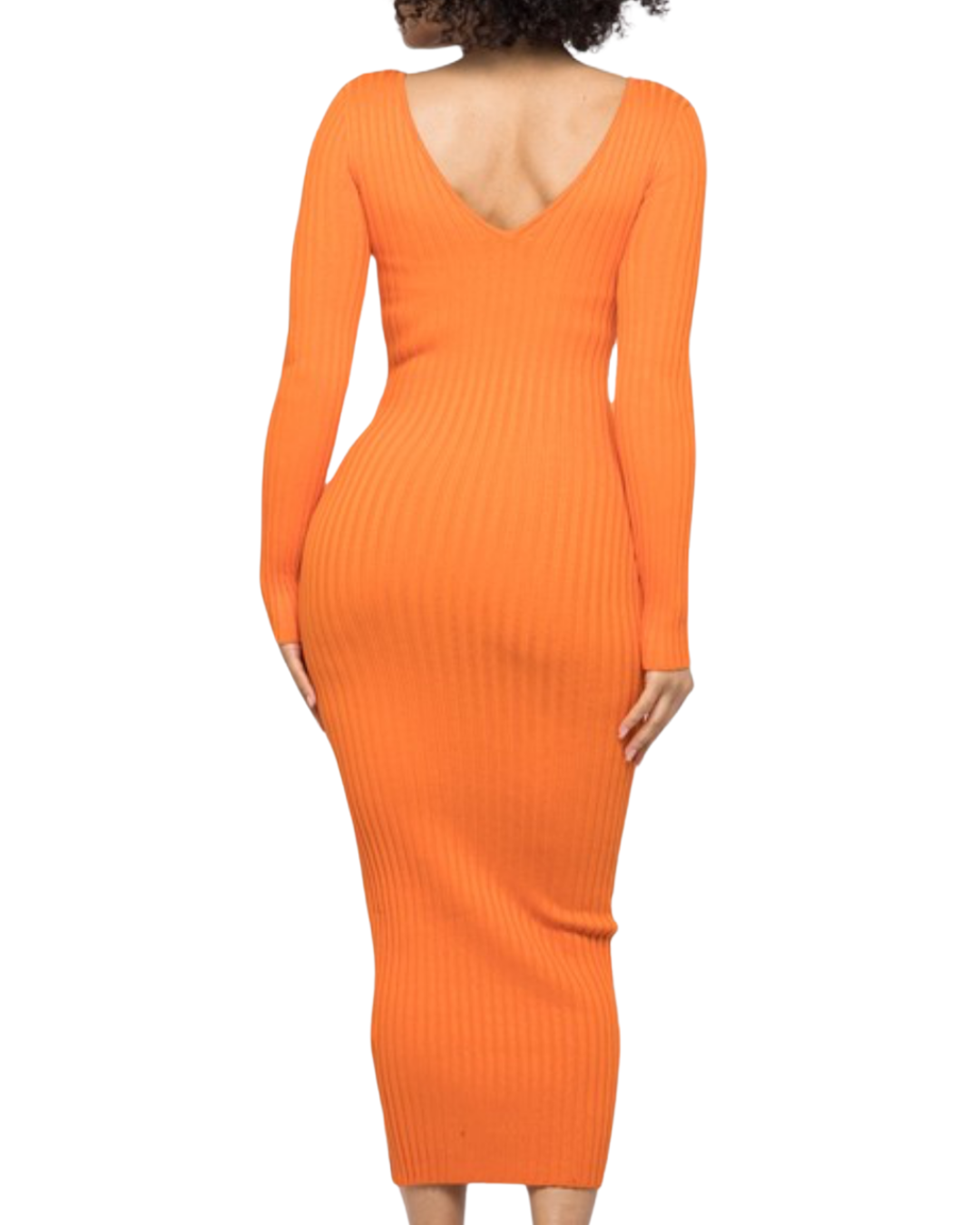 Deep V Neck Rib Maxi Dress