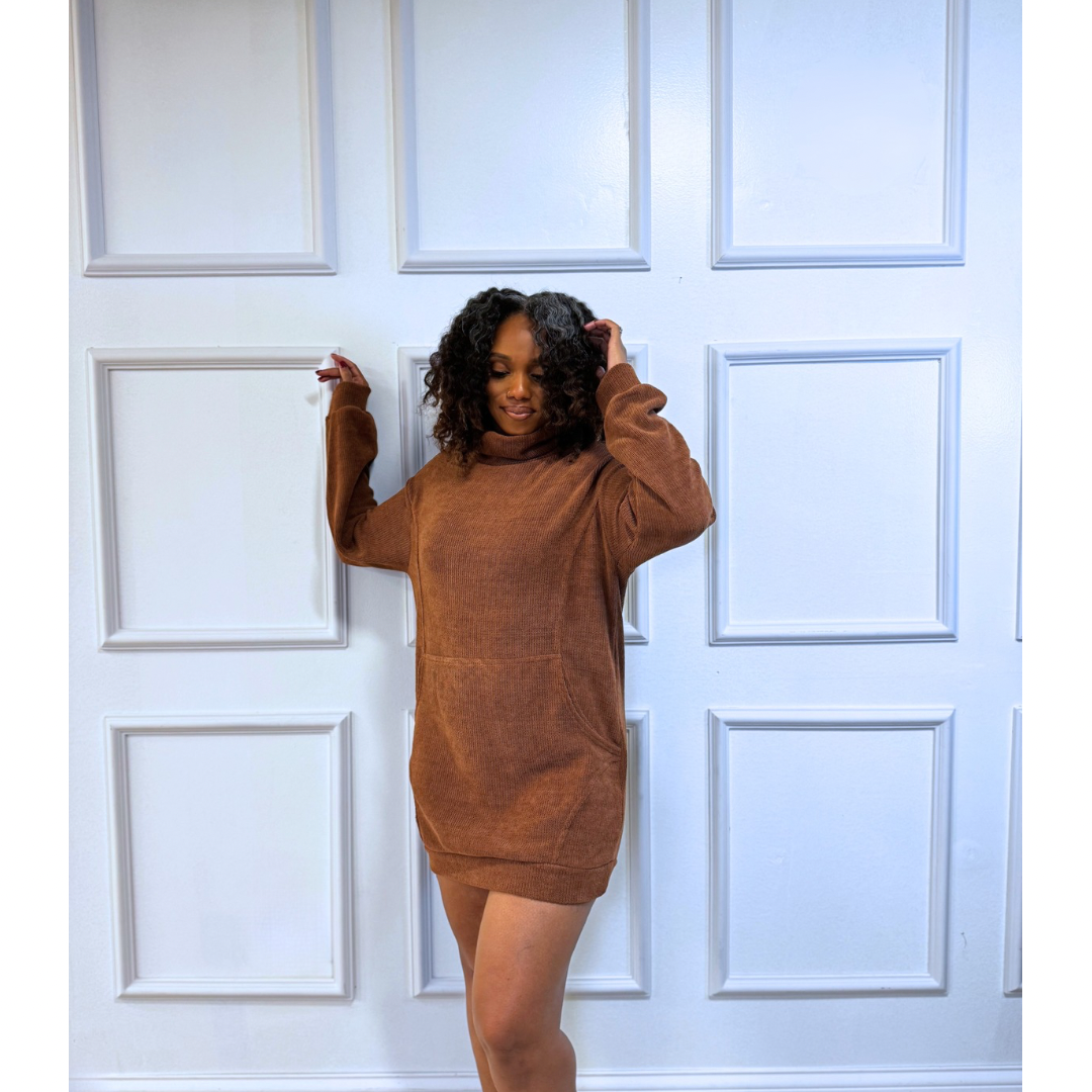 Turtleneck Mini Sweater Dress