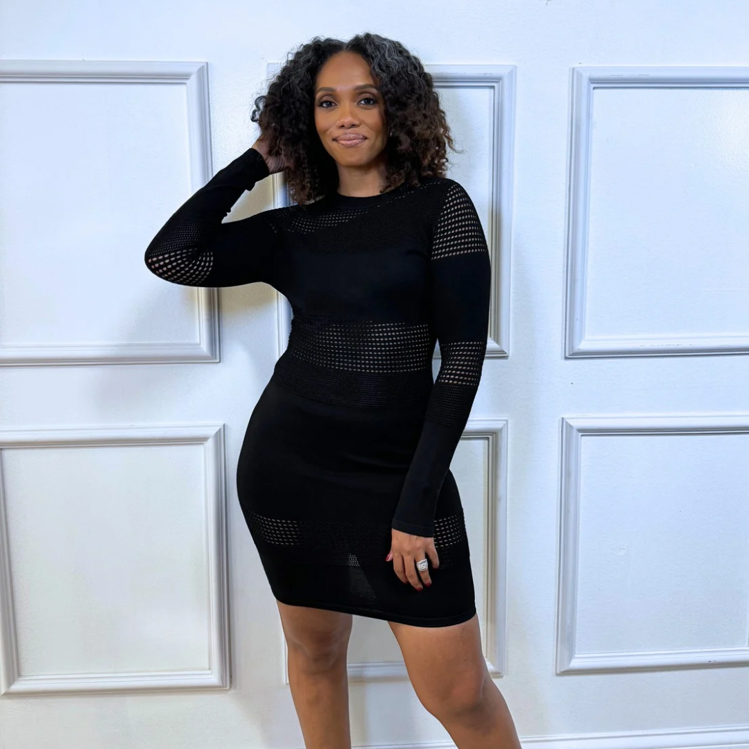 Knitted Thick Mini Sweater Dress