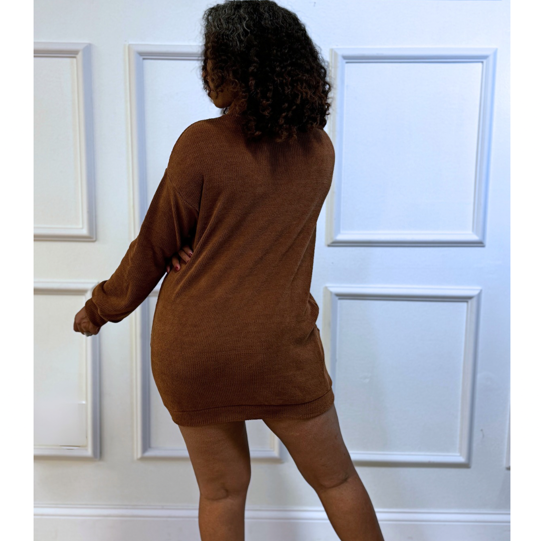 Turtleneck Mini Sweater Dress