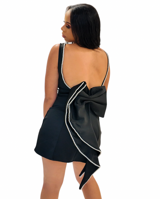 Black Pearl A-Line Mini Dress