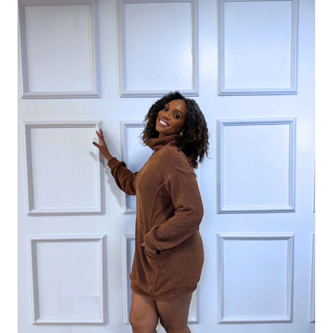 Turtleneck Mini Sweater Dress