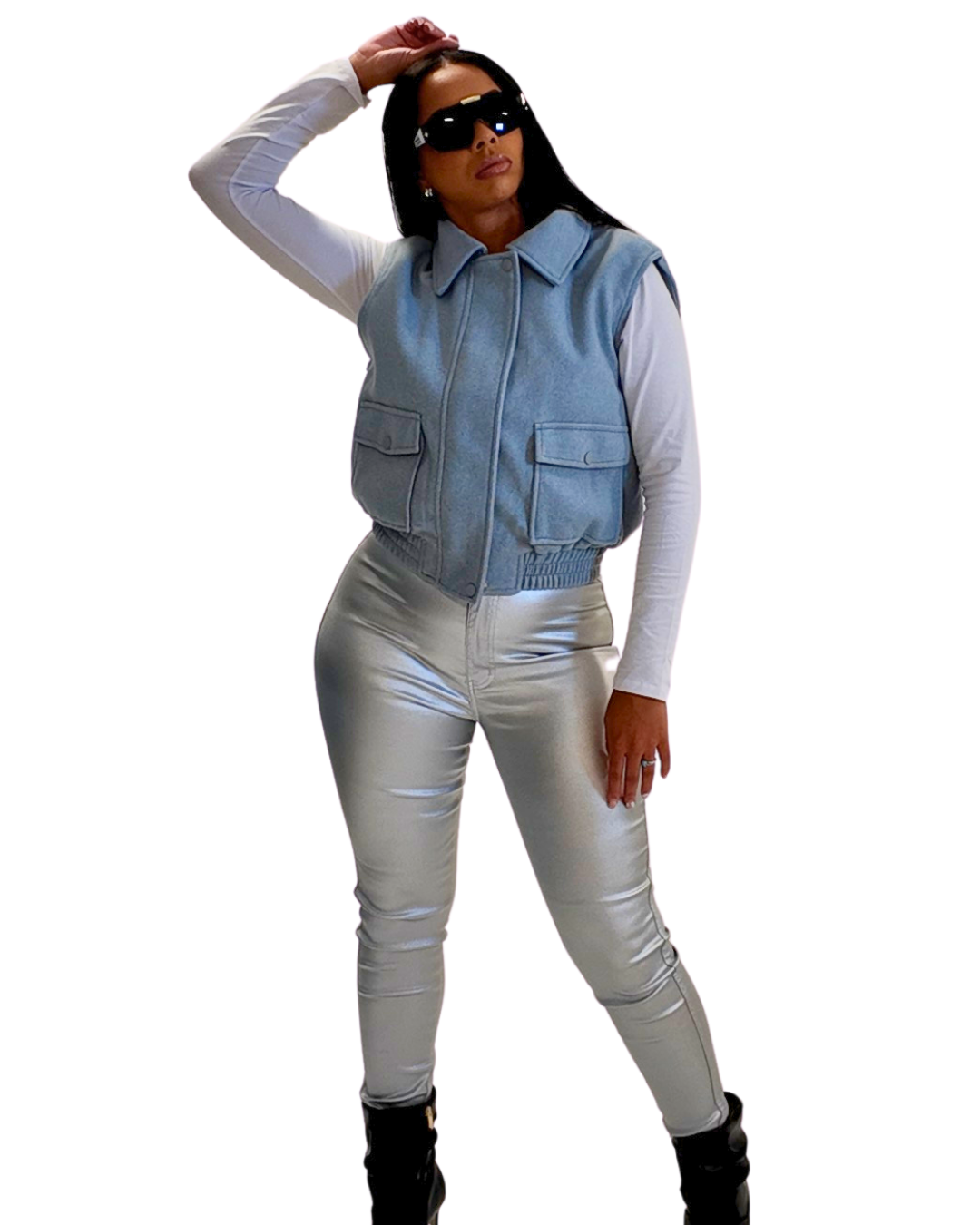 Silver Metallic Pants