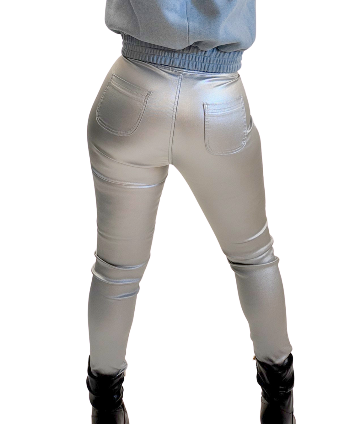 Silver Metallic Pants