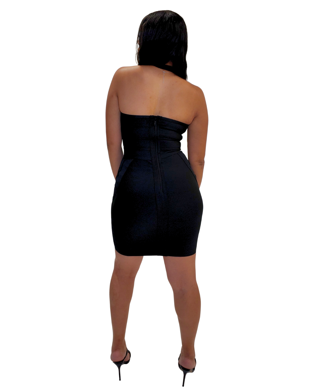 Black Halter Bandage Dress