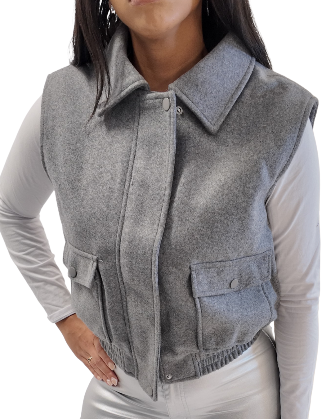 Grey Collar Vest