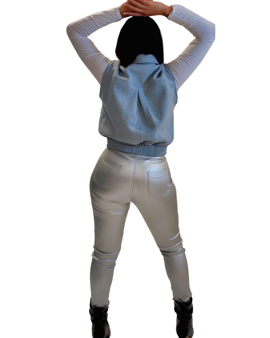 Silver Metallic Pants